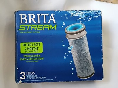 Brita Stream Water Pitcher Replacement Filters New Gray 3-Pk Damaged Box