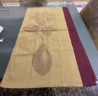TWO NEW KAF HOME WOVEN JACQUARD TEA TOWELS 20 x30” COTTON GOLD BURGUNDY - A PAIR