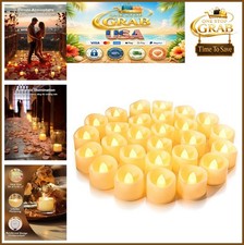 Flameless Tea Lights Candles 24 Pack Battery Operated LED 200 Hours Warm White