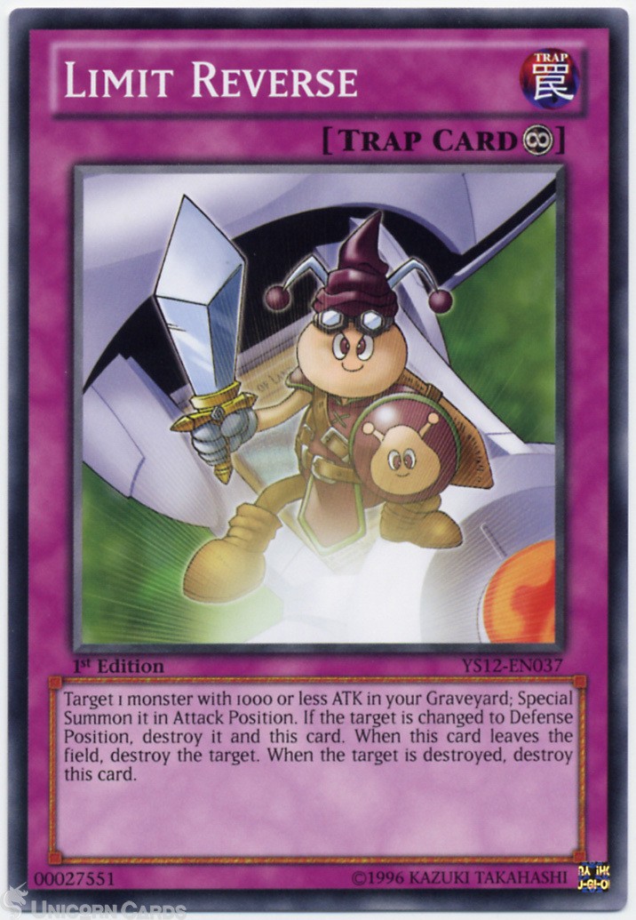 YS12-EN037 Limit Reverse 1st Edition Mint YuGiOh Card