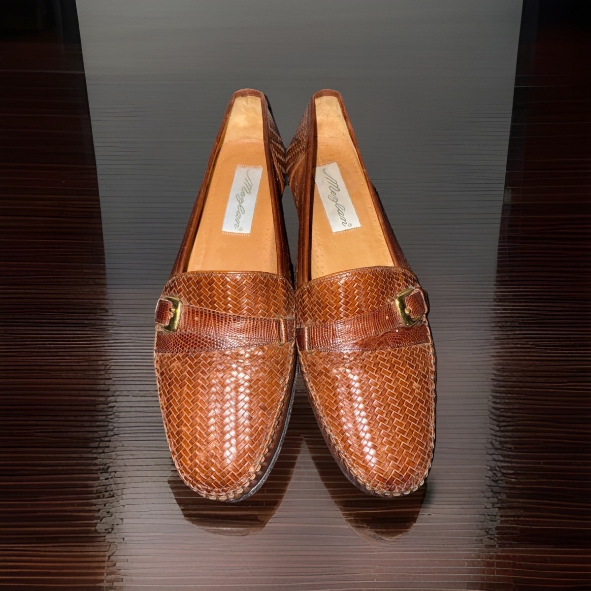 Mezlan Dress Shoes Mens Size 11 M Brown Genuine Lizard Leather Loafers Brown Mezlan Classic Leather and Lizard Skin Exotic Dress Moccasin  main image 2