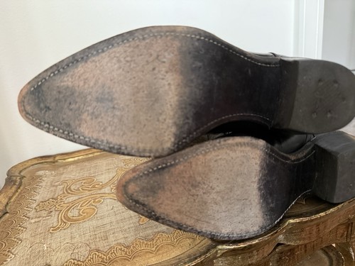 Vintage Justin Damen-Cowboystiefel schwarz Leder 7,5B - Bild 10 von 11