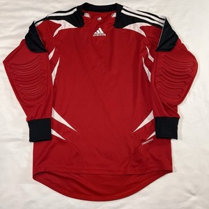 Adidas Formation Goalkeeper Jersey Size S (19.5” x 29”) Red Padded Elbows Soccer
