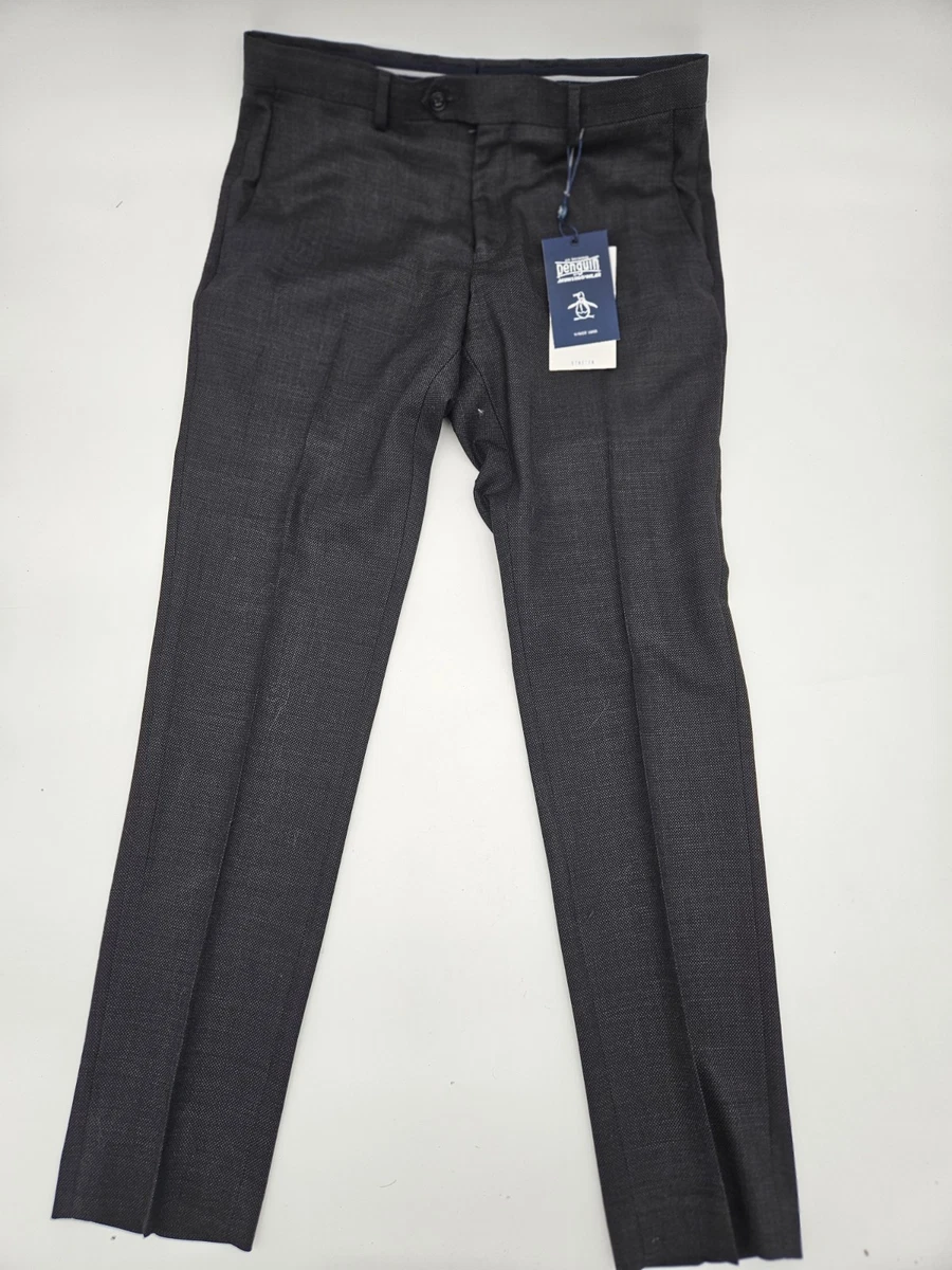 Pantalon Habillé Homme Original Penguin Noir/gris - Taille 30x30 - Laine Mixte - Neuf Avec étiquettes