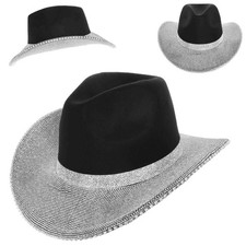 Blingy Cowgirl Cowboy Hat Black Silver