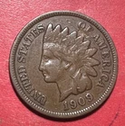 1909 US Indian Head Cent! Very Fine! Last Year Issue! Lower Mintage! Old Coin