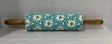 Pioneer Women Daisy Floral Ceramic Multicolor Rolling Pin Wood Handles / Read
