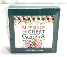 Blessings for a Great Teach Perpetual Desk Calendar for Any Year Christian Gifts