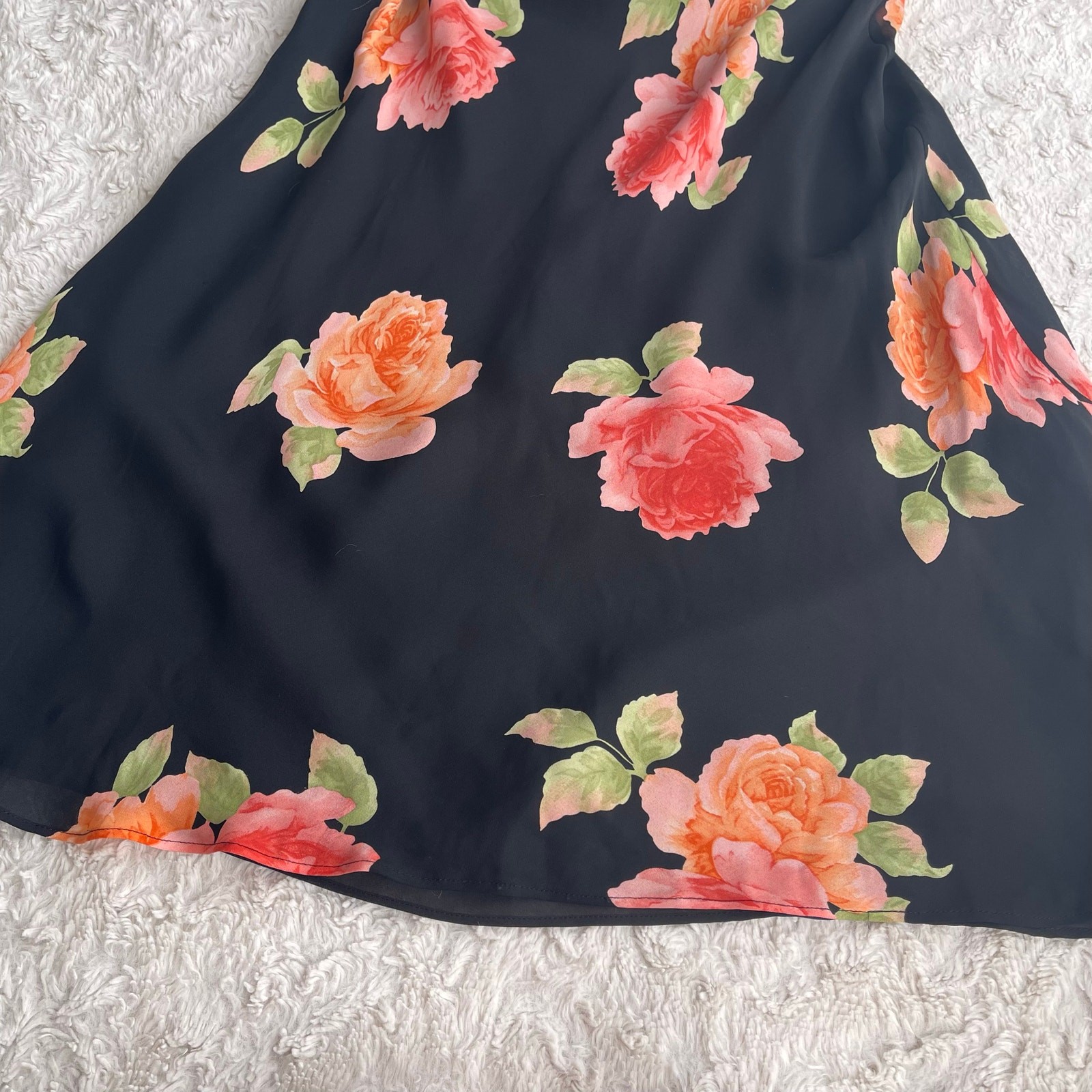 Spenser Jeremy silk rose floral slip dress cowl neck slipdress vintage Y2K M