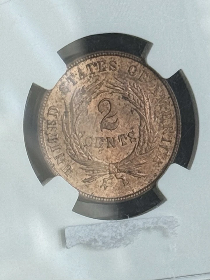 1864 LARGE MOTTO 2 CENT NGC MS63RB (STUNNING) - Image 4 of 4