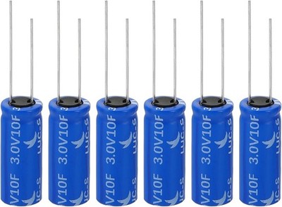 6 Pcs 3V 10F Aluminum Super Capacitors, Winding Type Energy Storage