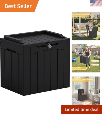#ad Lockable 31 Gallon Storage Box Stylish Resin Deck Solution for Outdoor Spaces $59.99