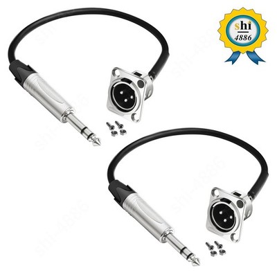 2PCS Premium XLR Pass Through Connector XLR Male to 1/4'' TRS Male for Floor Box
