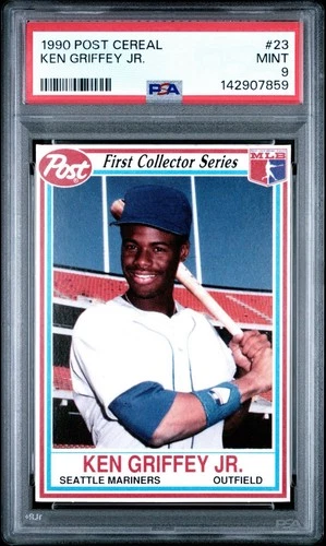 1990 Post Cereal #23 KEN GRIFFEY JR. Rookie Card RC - Fresh Graded - MINT PSA 9