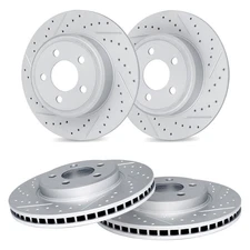 For Honda Clarity 17-21 Drilled & Slotted Front & Rear Brake Rotor Set
