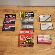 Lot of 15 Sealed Blank Cassette Tapes - Maxell, Fuji, Memorex, Scotch,