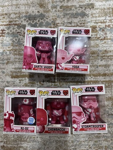 Star Wars valentine funko pop-Darth Wader, Yoda, Stormtrooper, R2-D2, Chewbacca
