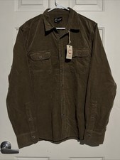 NWT Lucky Brand Corduroy Shirt Cole Hauser Mens Large Kangaroo Brown Limited