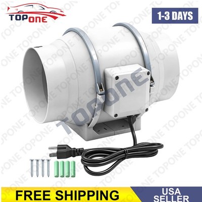 6 Inch Duct Fan 75W 390 CFM Inline Ventilation Exhaust Duct Fan High Efficiency