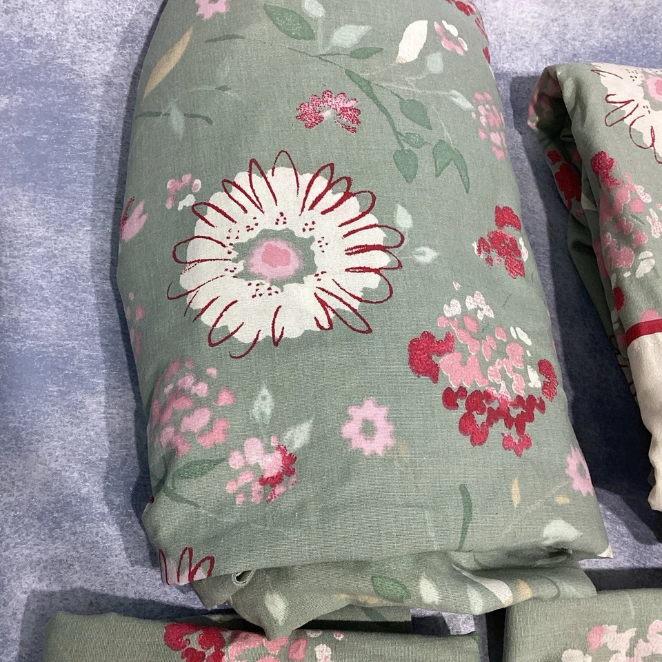 Westpoint Stevens Mod 4 Pc Twin Sheet Set Pillowcases Vintage Green Pink - Image 2 of 4