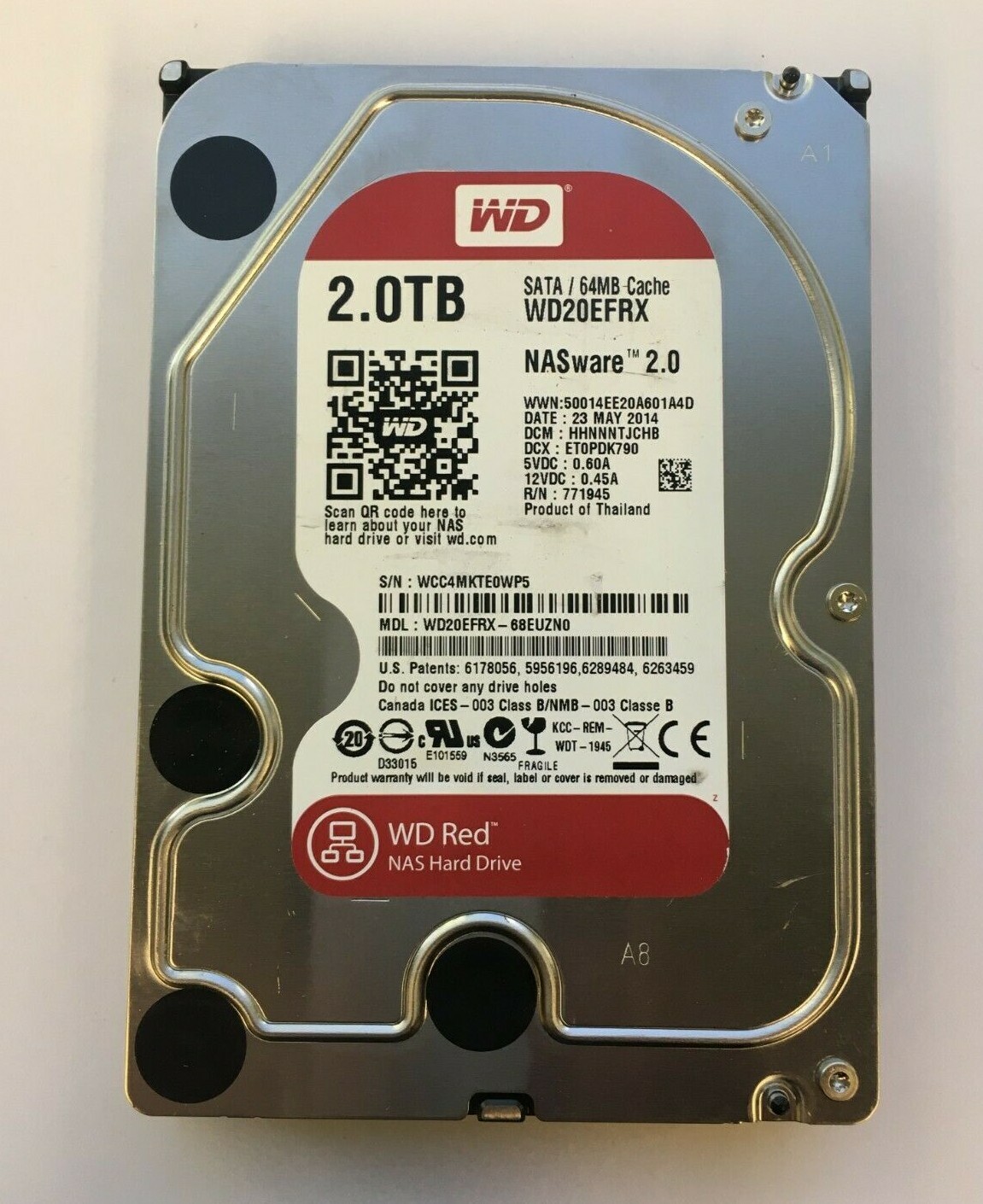 Western Digital 2 Tb 3 5 Nas Hard Drive Sata Red Wdefrx Nas 2 0 Ebay