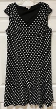DB est. 1962 Sz 18 Womens Black White Polka Dot Lined Sleeveless Swing Dress EUC