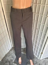 NEW Women's Gap Stretch Ink Gray Straight Leg Chalkstripe Dress Trouser Pants