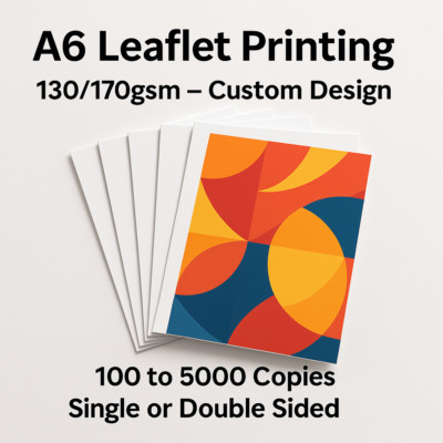 A6 Leaflet Printing   130gsm / 170gsm   Custom Flyers for Business   Free Design