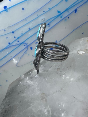 Anillo Pájaro Navajo Turquesa Vintage Talla 6.25 Plata de Ley Mujer - Imagen 7 de 12