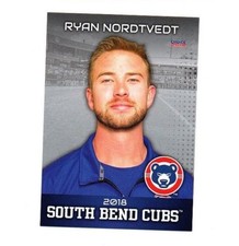 Ryan Nordtvedt 2018 South Bend Cubs team set card Chicago Cubs Low A