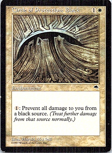 Circle Of Protection: Black Magic The Gathering Tempest Light Play