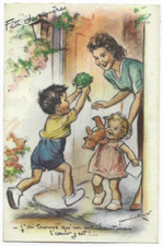 CPA " GERMAINE BOURET - j'ai trouvé qu'un artichaut, mais l'coeur y est !...