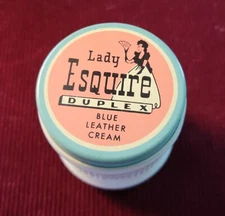 Lady Esquire Duplex Patent Leather Shoe Cream Milk Glass jar FREE SHIP!