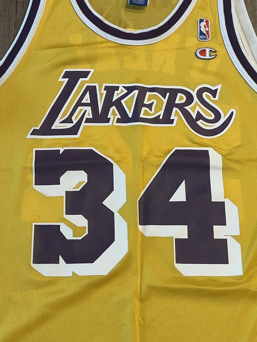 Lakers O'Neal ユニフォーム34 サイズ44 Champion Vintage Lakers Shaquille O'Neal Shaq Champion Jersey Size 44