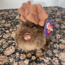 1994 MJC Puffkins 5" Bean Plush Stuffed Toy with tag Gus the Chocolate Moose