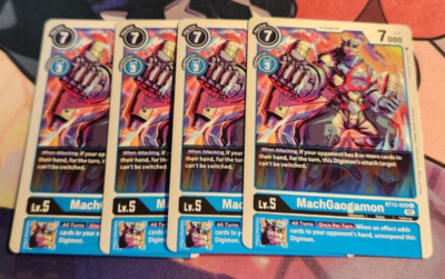 x4 Playset Digimon Versus Royal Knights MACHGAOGAMON Blue Uncommon BT13-029