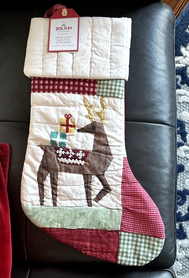 Pottery Barn Vacaciones Navidad Medias Cuadros Ciervo Disney Regalo Fiesta Rudolph, Foto 2 de 4