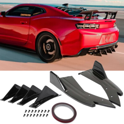 For Chevrolet Chevy Camaro Glossy Black Rear Bumper Diffuser Lip ...
