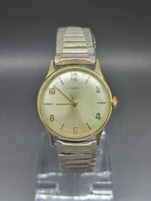 Man's Timex Gold Tone Mechanical Analog Wrist Watch Shock Resistant Parts/