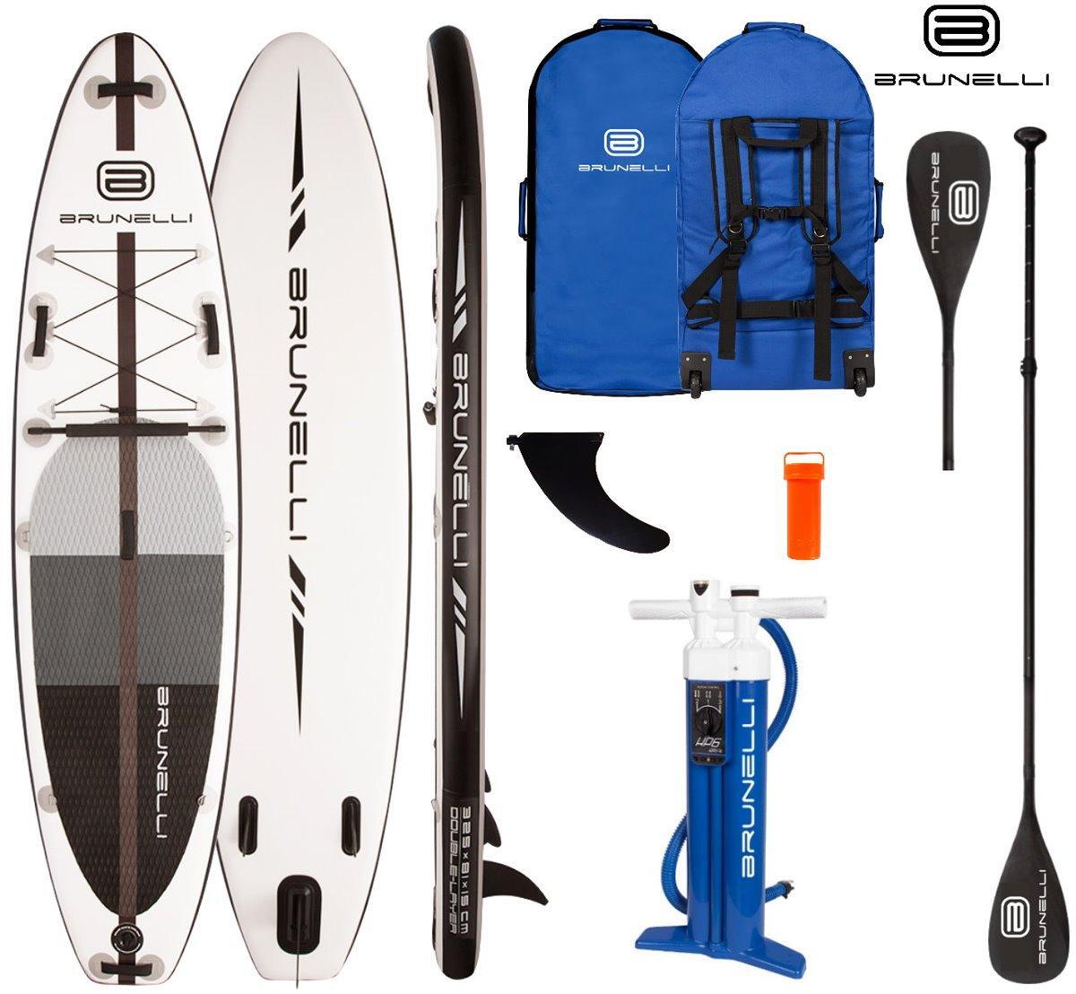 BRUNELLI 10.8 Premium Tabla De SUP Stand Up Paddle Surf Con Remo Negra 325c