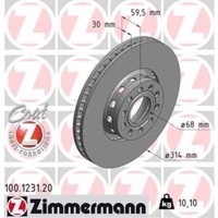 Zimmermann 2X Bremsscheibe Vorne Ø314 Mm AußEnbelüFtet FüR Audi A8 4D2 4D8 4.2