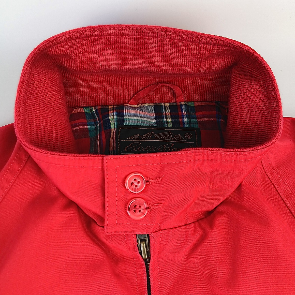 Eddie Bauer Men Derby Jacket Full Zip Small Plaid Lined Red Eddie Bauer Men Derby Jacket Full Zip Small Plaid Lined Red