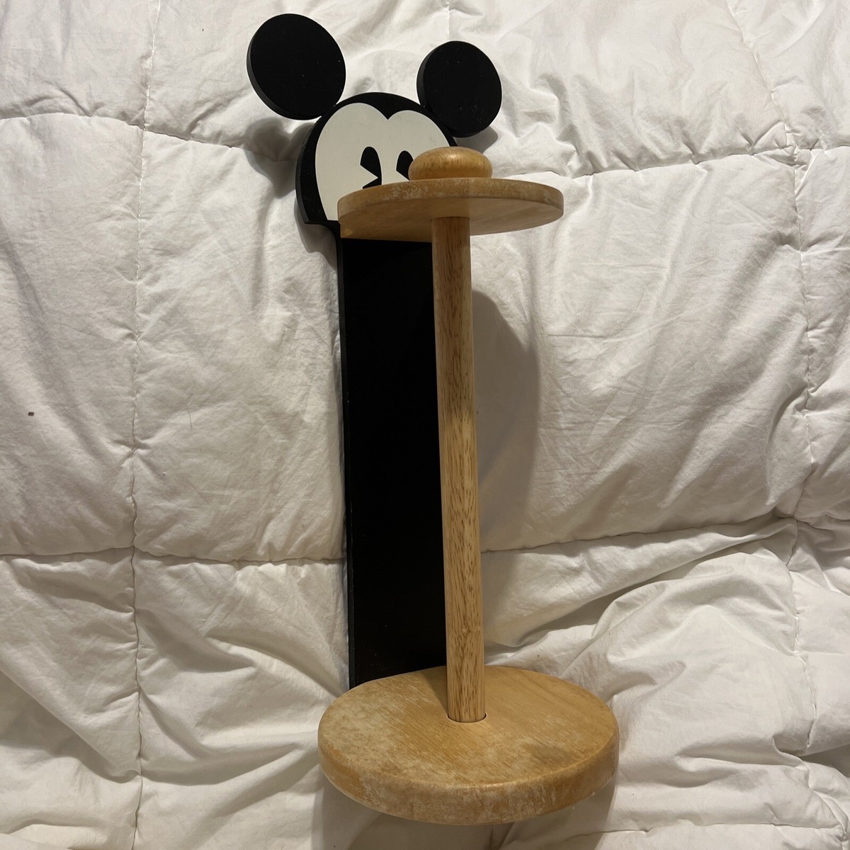 Disney Mickey Mouse Paper Towel Holder Stand Wooden Kitchen Decor