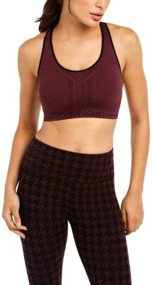 Calvin Klein Impact Fitness Performance Womens Medium Sports Bra Purple Size S