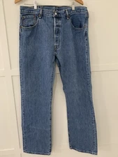 Levi’s 501 Jeans Size 38 X 32 Mens Button Fly Medium Wash Straight Fit