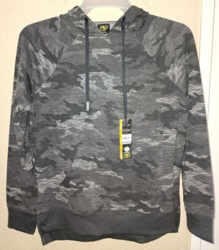 Athletic Works Women's Soft Hoodie Pullover Fleece Black Gray Camo Size M (8-10)