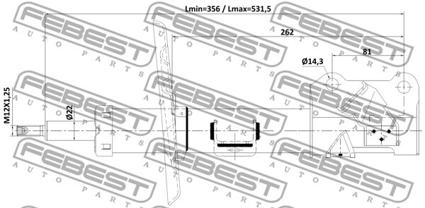 02110-012FL FEBEST Shock Absorber for NISSAN,NISSAN (DFAC)