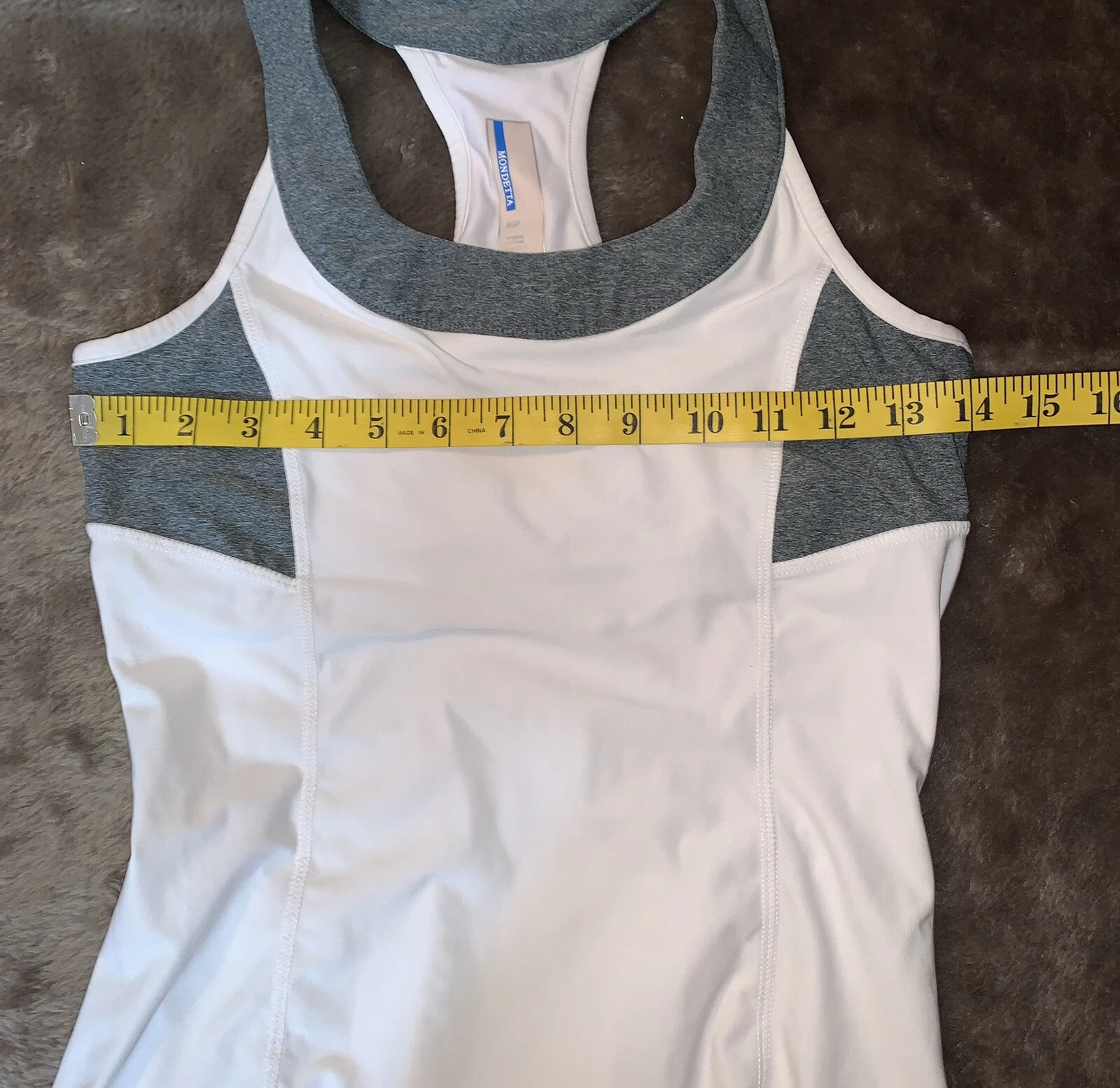 mondetta racerback shelf bra stretch tank-top
