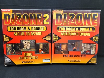 D! Zone & D!Zone 2 for DOOM and DOOM II PC IBM SEALED BIG BOX collectors edition
