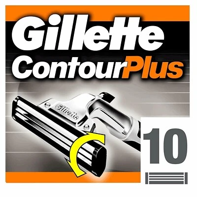 Gillette Contour Plus Men’s Razor Blades Cartridge Refills Replacement, Pack 10